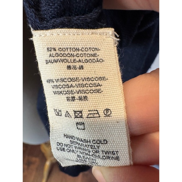 Free People XS Peasant Blouse Blue Pink Boho Off Shoulder Cotton blend - Picture 7 of 8